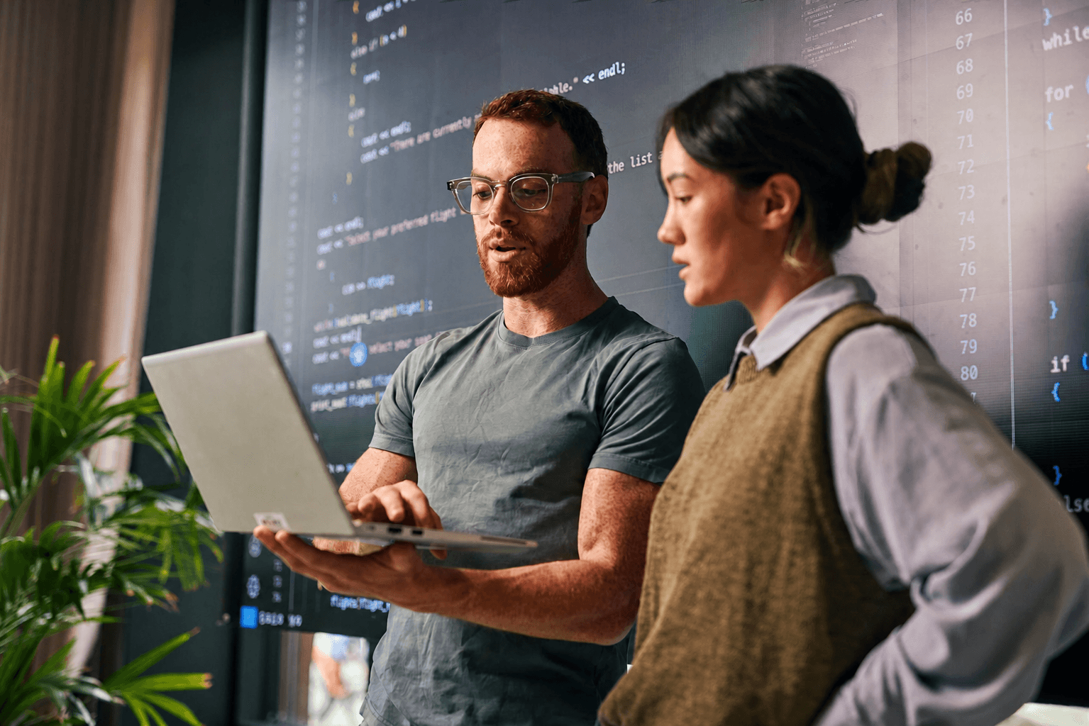 Developers building a voice integration together